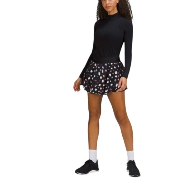 Lululemon Court Rival High Rise Skirt Haze Dot Inverse Orange Multi Skort - Picture 2 of 15